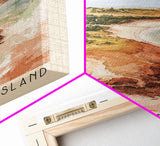 Prince Edward Island, Canada Watercolor Print, Vacation Gift, Canada Wall Art, Beach Painting, Beach Decor, Large Wall Art, Wood Frame Art