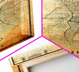 Vintage Sacramento map print poster or framed canvas | Sacramento city map print poster canvas | Sacramento, California print poster canvas