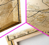 Austin Map Print Canvas or Poster, Texas Map Art, Texas Map Print, Vintage Austin Texas Map Framed Art, Retro / Distressed Office Art
