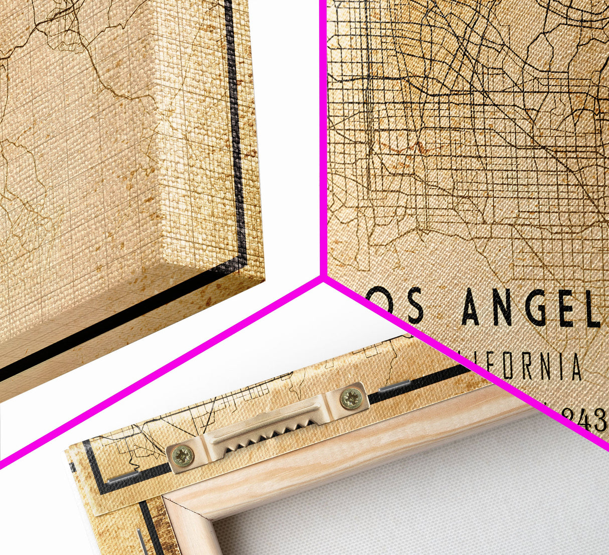 Los Angeles Vintage Map Print | Los Angeles Map | California Map Art | Los Angeles City Road Map Poster | Distressed / Retro LA Street Art