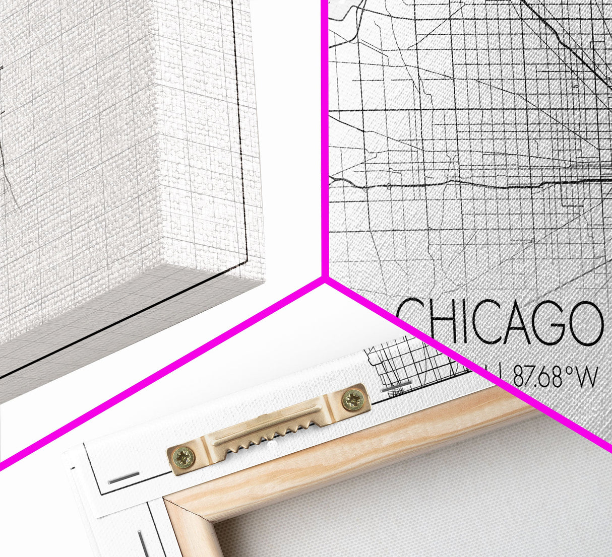 Chicago Street Map, Illinois Map, Map Print, Modern Art, Wall Art, Canvas Art, Apartment Décor, Housewarming Gift, Dorm Wall Art, Office Art