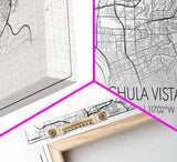 Chula Vista Street Map, California Map, Map Print, Modern Art, Wall Art, Canvas Art, Laundry Room Décor, Homeschool Wall Art, Over Bed Art