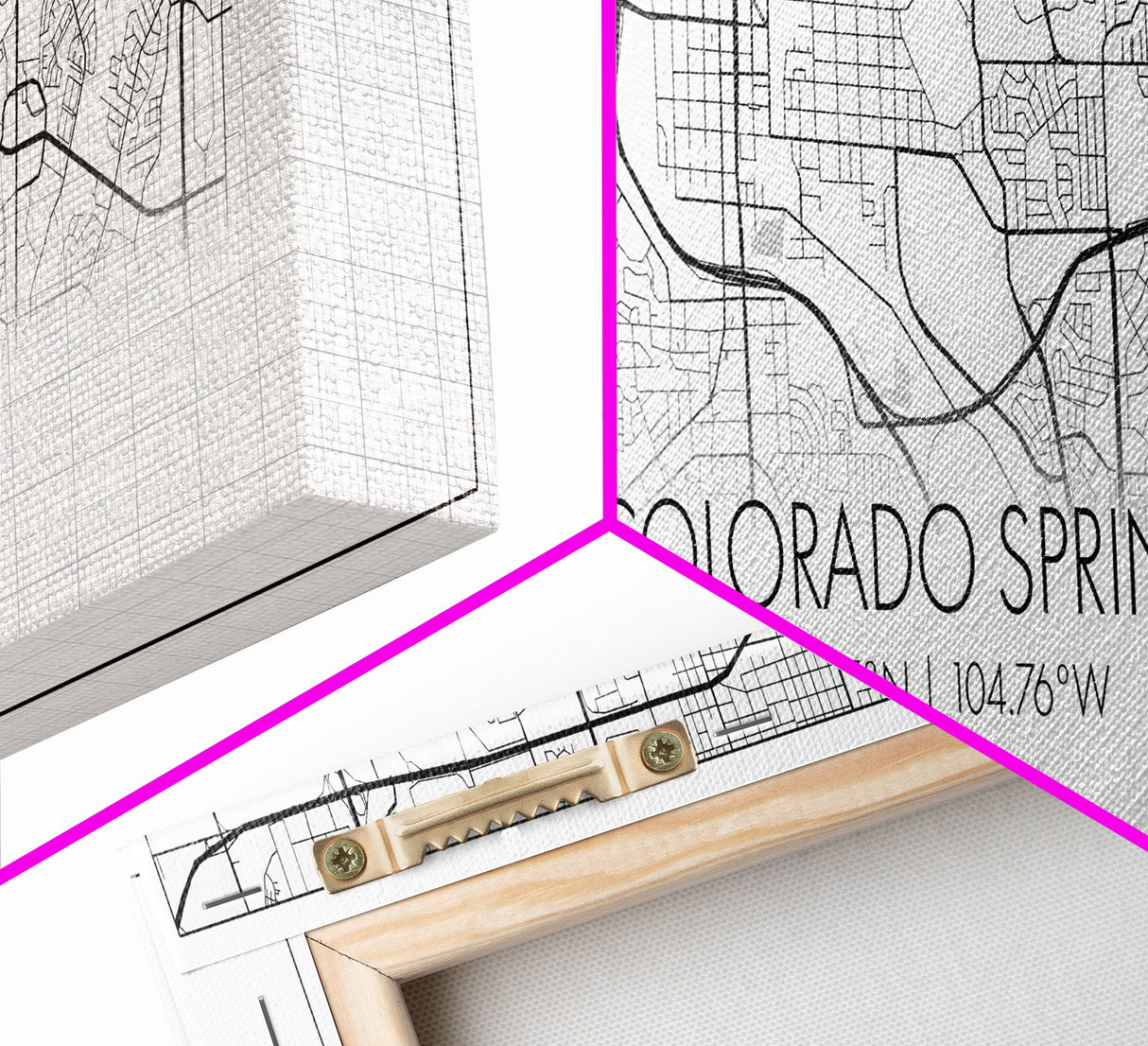 Panoramic Colorado Springs City Map, Colorado Art, Map Print, Minimalist Wall Art, Canvas Art, Housewarming Gift, Street Map, Closing Gift