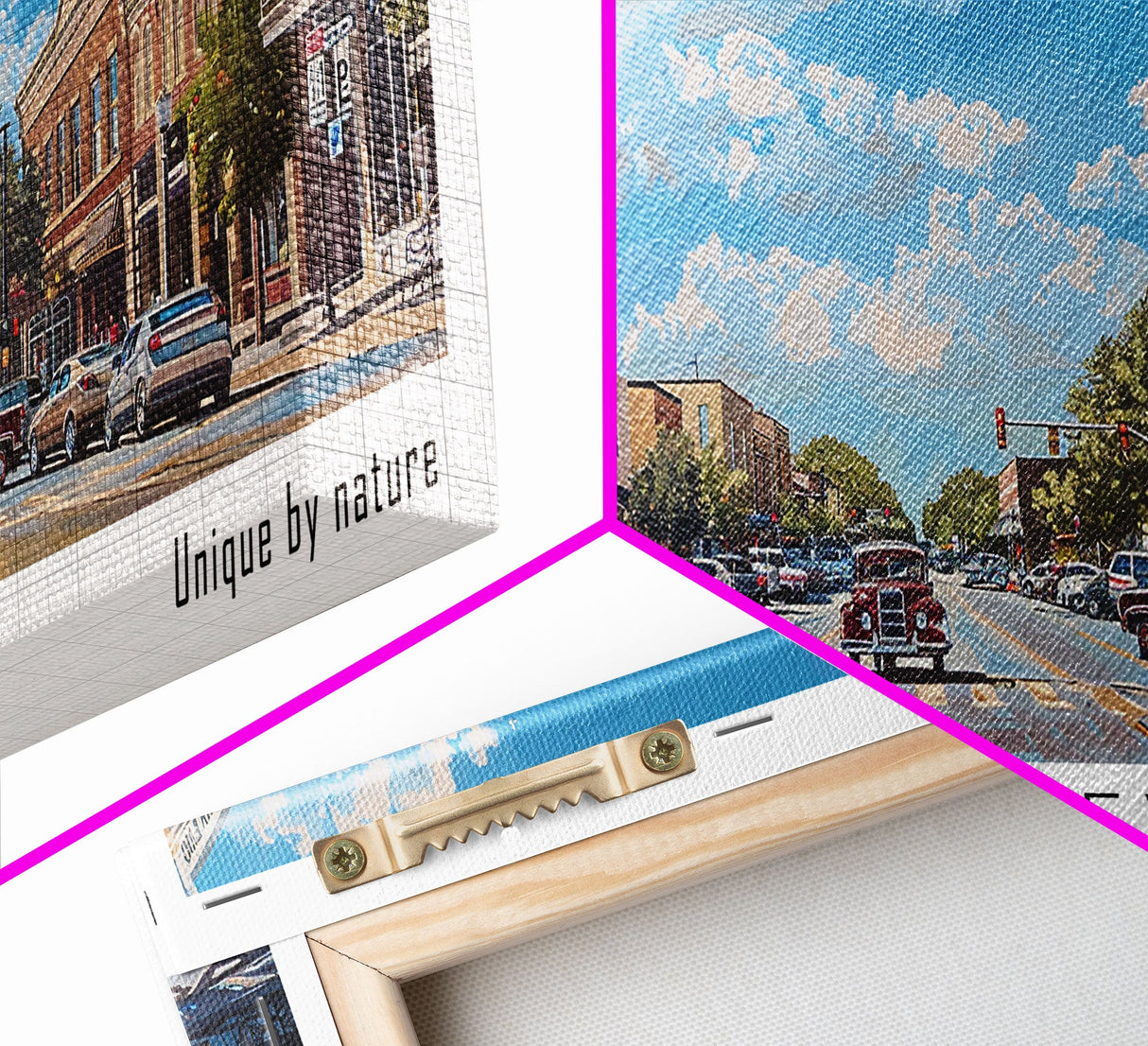McKinney Texas Panoramic Framed Canvas Print, Beautiful Watercolor Art, Perfect Office Wall Decor, Living Room Art, Travel Poster, City Print