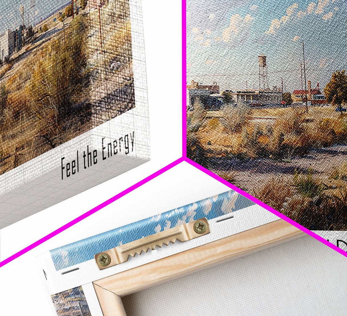 Midland Texas Panoramic Framed Canvas Print, Stunning Watercolor Painting, Office Wall Art, Travel Poster, Home Decor, City Art, Gift Idea