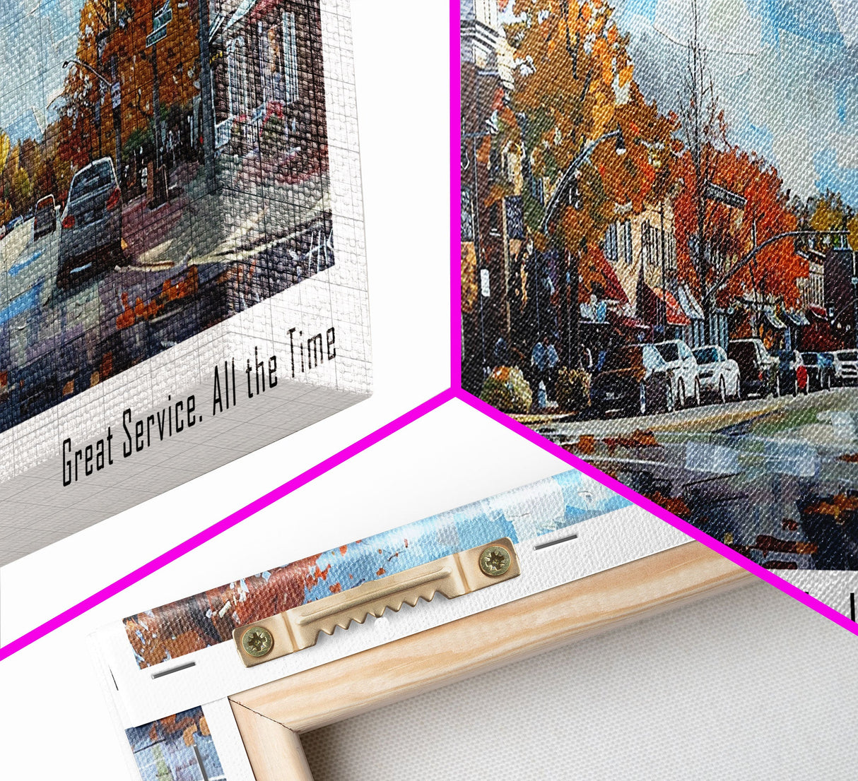 Naperville Illinois Panoramic Framed Canvas Print, Watercolor Cityscape, Office Wall Art, Travel Poster, Living Room Decor, City Art