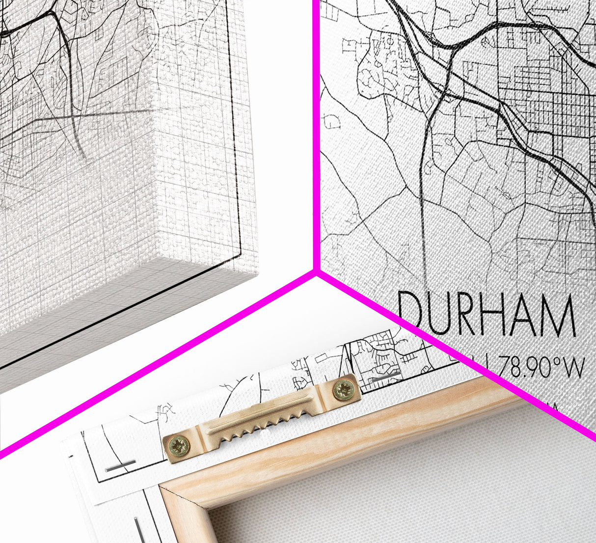 Durham Street Map, North Carolina Map, Map Art, Minimalist Art, Wall Art, Canvas Art, Trendy Room Décor, Bar Room Décor, Teacher Gift