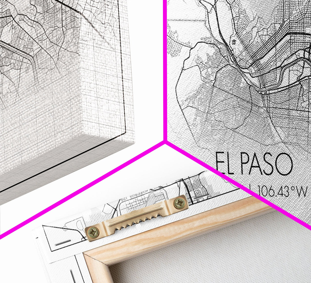 El Paso Street Map, Texas Map, Map Art, Minimalist Art, Wall Art, Canvas Art, Dorm Room Décor, Unique Room Décor, Father Gift, Prints