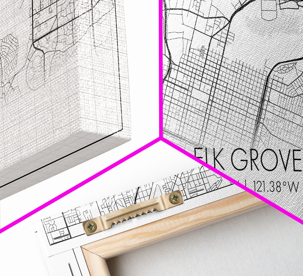 Elk Grove Street Map, California Map, Map Art, Minimalist Art, Wall Art, Canvas Art, Trendy Décor, Gift For Friend, Couple Wall Décor