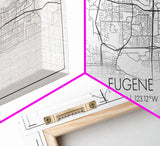 Eugene Street Map, Oregon Map, Map Art, Minimalist Art, Wall Art, Canvas Art, Newlywed Gift, Bar Wall Décor, Rustic Home Décor, Couples Gift