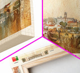 Braga Portugal Travel Art, City Art, Framed Canvas Print or Metal Wall Art, Europe Travel Poster, Panoramic Wall Art, Extra Wide Wall Art