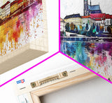 Bratislava Slovakia Wall Art, Panoramic Travel Poster, Panoramic Framed Canvas Print, City Wall Art, Wall Hanging Home Decor, Travel Art