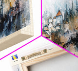 Cazin Bosnia Travel Art, City Art, Framed Canvas Print or Metal Wall Art, Europe Travel Poster, Panoramic Wall Art, Extra Wide Wall Art