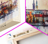 Ceske Budejovice Czech Wall Art, Panoramic Travel Poster, Panoramic Framed Canvas Print, City Wall Art, Wall Hanging Home Decor, Travel Art