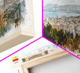 Getafe Spain Panoramic Travel Poster, Framed Canvas Print or Metal Wall Art, Travel Art, Home Decor, Panoramic Painting, Midcentury Art