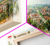 Gyor Hungary Wall Art, Panoramic Travel Poster, Panoramic Framed Canvas Print, City Wall Art, Wall Hanging Home Decor, Travel Art