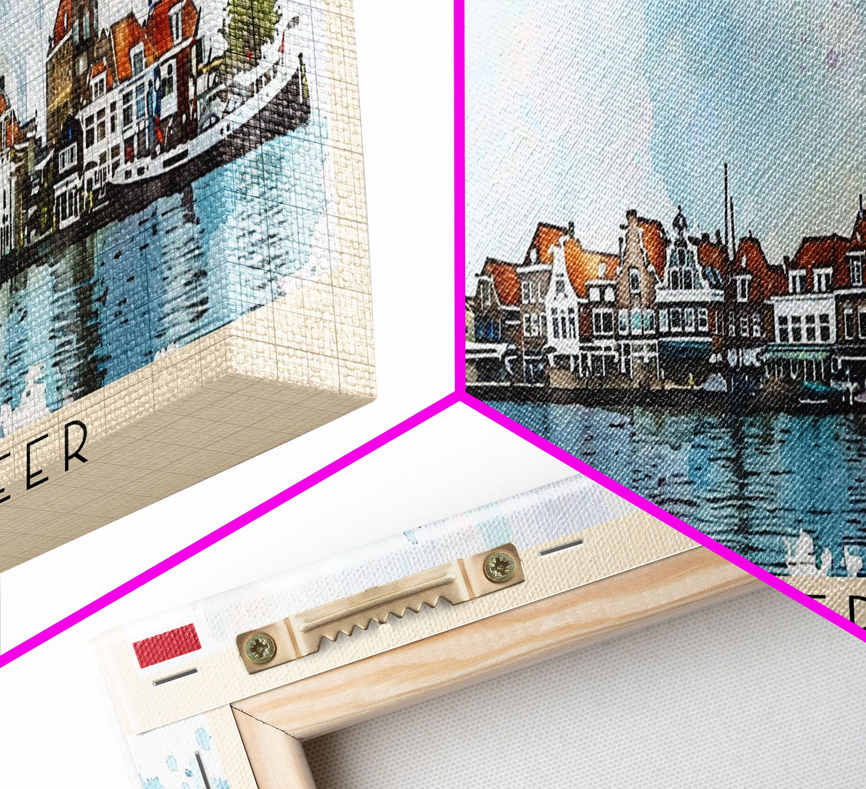 Haarlemmermeer Netherlands Panoramic Travel Poster, Framed Canvas Print or Metal Wall Art, Travel Art, Home Decor, Panoramic Painting, Midcentury Art