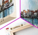 Haarlemmermeer Netherlands Panoramic Travel Poster, Framed Canvas Print or Metal Wall Art, Travel Art, Home Decor, Panoramic Painting, Midcentury Art