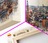 Jonkoping Sweden Travel Print Wall Art, Panoramic City Art, Travel Art, Wall Decor, Vacation Gift, Framed Canvas Print Or Metal Art