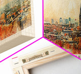 Karlsruhe Germany Panoramic Travel Poster, Framed Canvas Print or Metal Wall Art, Travel Art, Home Decor, Panoramic Painting, Midcentury Art