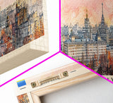 Kharkiv Ukraine Panoramic Travel Poster, Framed Canvas Print or Metal Wall Art, Travel Art, Home Decor, Panoramic Painting, Midcentury Art