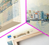 Kristiansand Norway Wall Art, Panoramic Travel Poster, Panoramic Framed Canvas Print, City Wall Art, Wall Hanging Home Decor, Travel Art