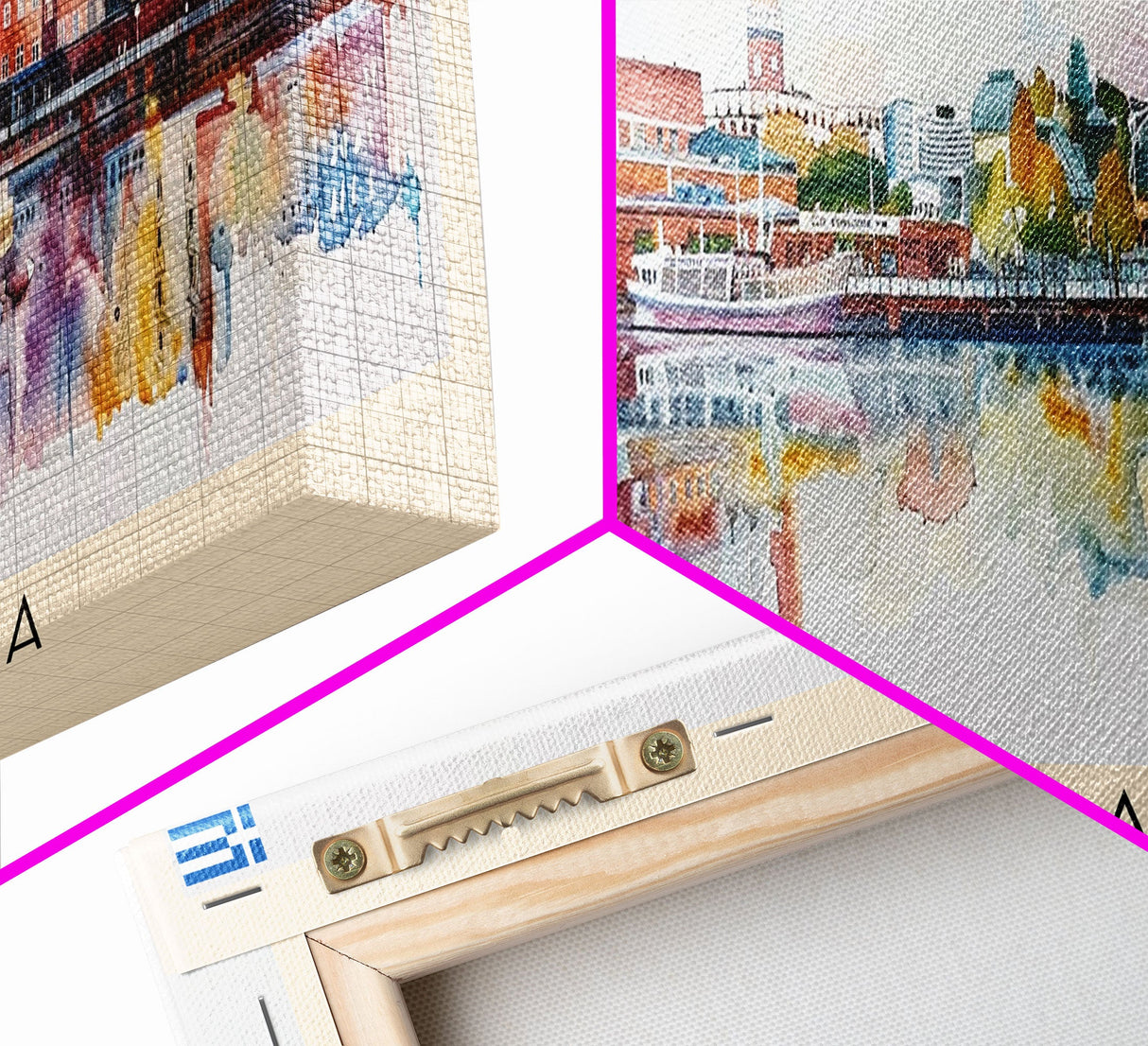 Lappeenranta Finland Panoramic Travel Poster, Framed Canvas Print or Metal Wall Art, Travel Art, Home Decor, Panoramic Painting, Midcentury Art