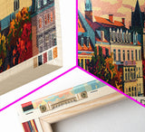 Augsburg Germany Panoramic Travel Poster, Framed Canvas Print or Metal Wall Art, Travel Art, Home Decor, Panoramic Painting, Midcentury Art