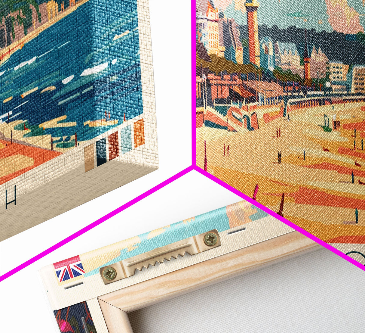 Bournemouth United Kingdom Wall Art, Panoramic Travel Poster, Panoramic Framed Canvas Print, City Wall Art, Wall Hanging Home Decor, Travel Art