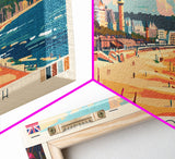 Bournemouth United Kingdom Wall Art, Panoramic Travel Poster, Panoramic Framed Canvas Print, City Wall Art, Wall Hanging Home Decor, Travel Art