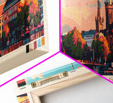 Bremen Germany Wall Art, Panoramic Travel Poster, Panoramic Framed Canvas Print, City Wall Art, Wall Hanging Home Decor, Travel Art