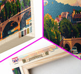 Bristol United Kingdom Panoramic Travel Poster, Framed Canvas Print or Metal Wall Art, Travel Art, Home Decor, Panoramic Painting, Midcentury Art