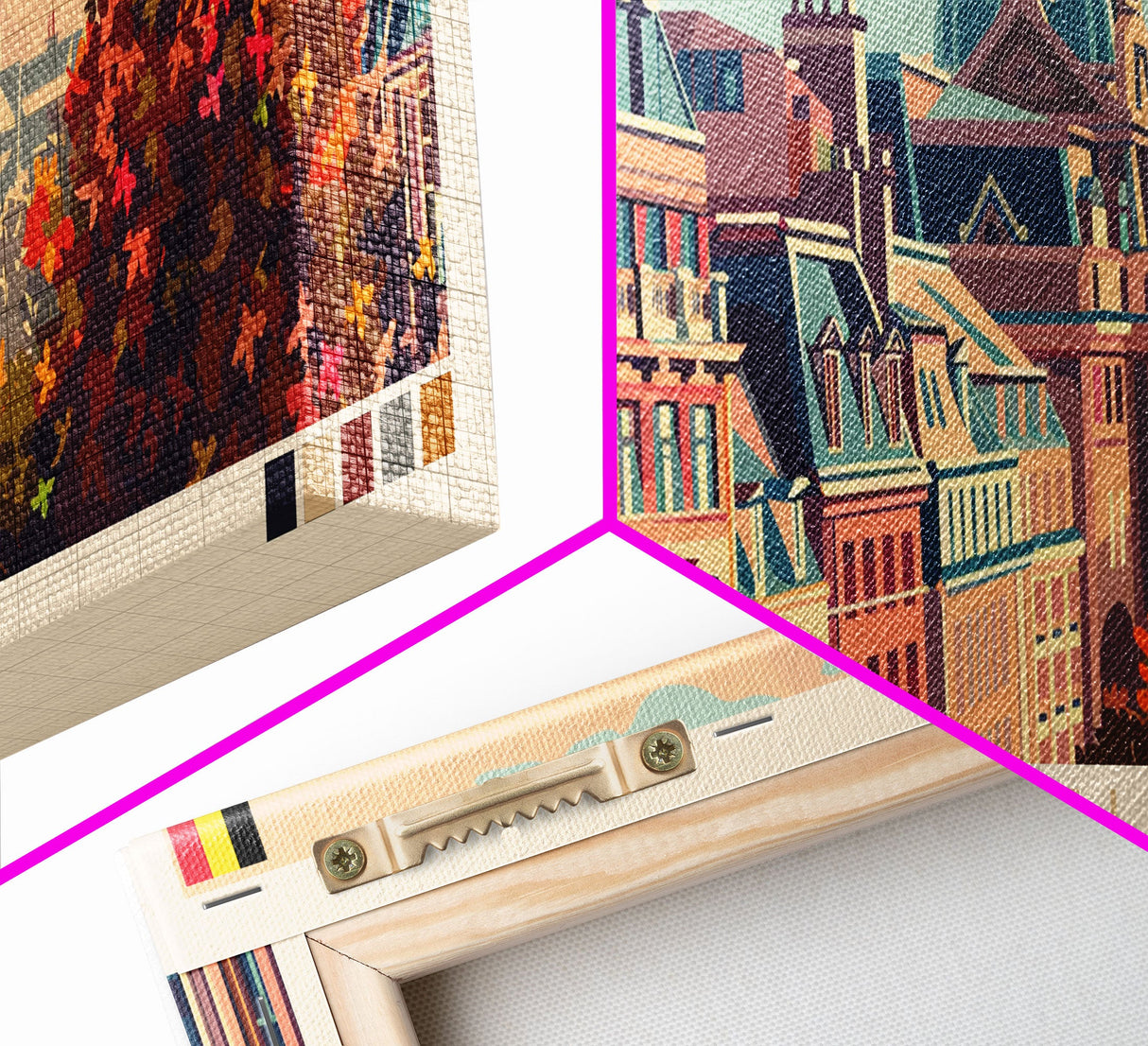 Brussels Belgium Panoramic Travel Poster, Framed Canvas Print or Metal Wall Art, Travel Art, Home Decor, Panoramic Painting, Midcentury Art