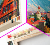 Diyarbakr Turkey Panoramic Travel Poster, Framed Canvas Print or Metal Wall Art, Travel Art, Home Decor, Panoramic Painting, Midcentury Art