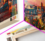 Eindhoven Netherlands Panoramic Travel Poster, Framed Canvas Print or Metal Wall Art, Travel Art, Home Decor, Panoramic Painting, Midcentury Art