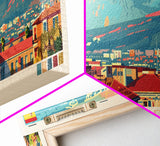 Getafe Spain Panoramic Travel Poster, Framed Canvas Print or Metal Wall Art, Travel Art, Home Decor, Panoramic Painting, Midcentury Art