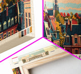 Gliwice Poland Panoramic Travel Poster, Framed Canvas Print or Metal Wall Art, Travel Art, Home Decor, Panoramic Painting, Midcentury Art