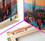 Katowice Poland Wall Art, Panoramic Travel Poster, Panoramic Framed Canvas Print, City Wall Art, Wall Hanging Home Decor, Travel Art