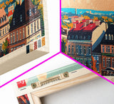 Kaunas Lithuania Travel Print Wall Art, Panoramic City Art, Travel Art, Wall Decor, Vacation Gift, Framed Canvas Print Or Metal Art