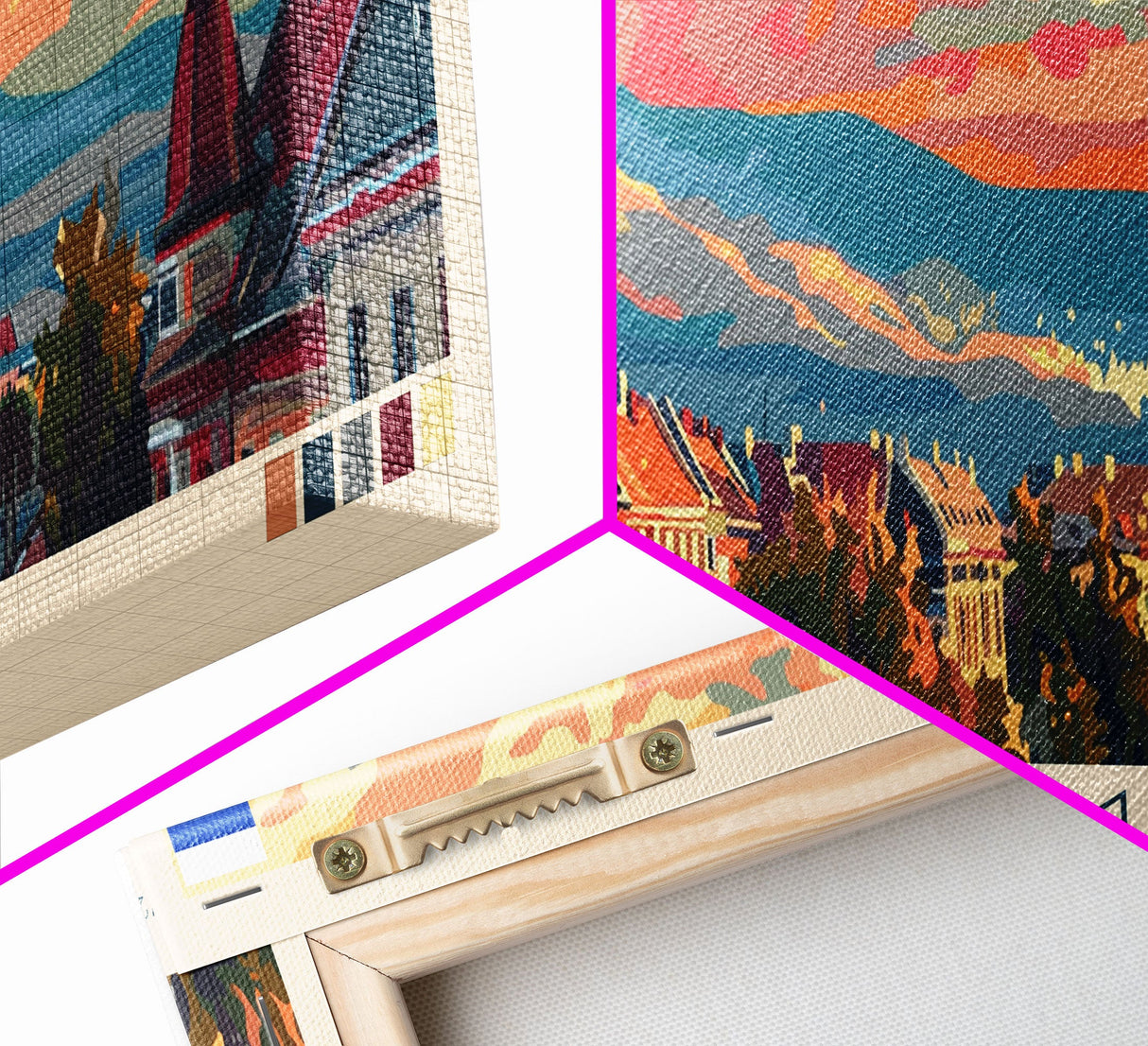 Kecskemet Hungary Wall Art, Panoramic Travel Poster, Panoramic Framed Canvas Print, City Wall Art, Wall Hanging Home Decor, Travel Art