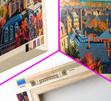 Kharkiv Ukraine Panoramic Travel Poster, Framed Canvas Print or Metal Wall Art, Travel Art, Home Decor, Panoramic Painting, Midcentury Art