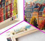 Kiel Germany Panoramic Travel Poster, Framed Canvas Print or Metal Wall Art, Travel Art, Home Decor, Panoramic Painting, Midcentury Art