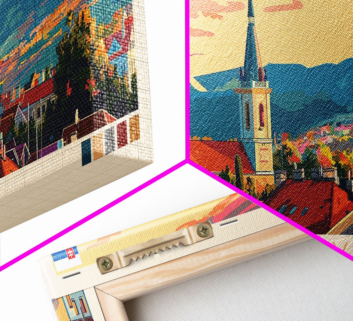 Kraljevo Serbia Panoramic Travel Poster, Framed Canvas Print or Metal Wall Art, Travel Art, Home Decor, Panoramic Painting, Midcentury Art