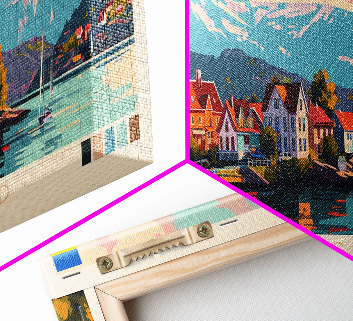 Kristiansand Norway Wall Art, Panoramic Travel Poster, Panoramic Framed Canvas Print, City Wall Art, Wall Hanging Home Decor, Travel Art