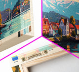 Kristiansand Norway Wall Art, Panoramic Travel Poster, Panoramic Framed Canvas Print, City Wall Art, Wall Hanging Home Decor, Travel Art