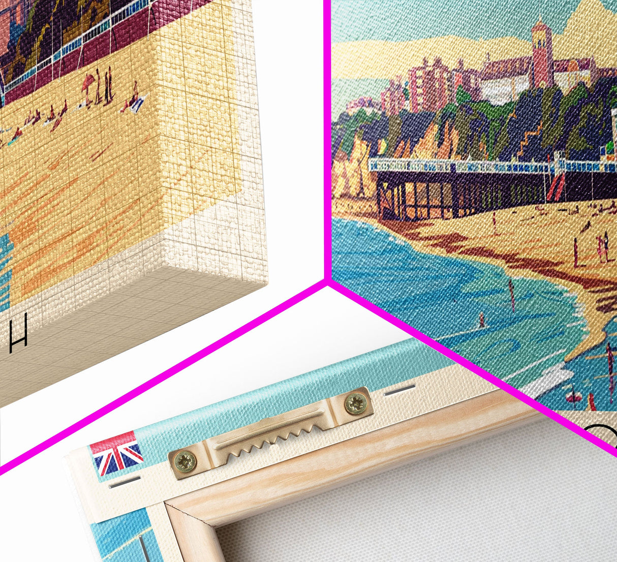 Bournemouth United Kingdom Wall Art, Panoramic Travel Poster, Panoramic Framed Canvas Print, City Wall Art, Wall Hanging Home Decor, Travel Art