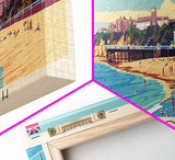 Bournemouth United Kingdom Wall Art, Panoramic Travel Poster, Panoramic Framed Canvas Print, City Wall Art, Wall Hanging Home Decor, Travel Art