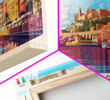 Cagliari Italy Wall Art, Panoramic Travel Poster, Panoramic Framed Canvas Print, City Wall Art, Wall Hanging Home Decor, Travel Art