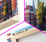 Eindhoven Netherlands Panoramic Travel Poster, Framed Canvas Print or Metal Wall Art, Travel Art, Home Decor, Panoramic Painting, Midcentury Art