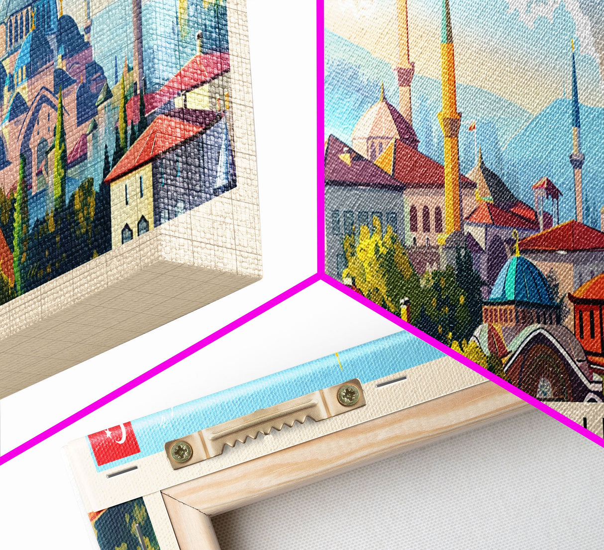 Eskisehir Turkey Panoramic Travel Poster, Framed Canvas Print or Metal Wall Art, Travel Art, Home Decor, Panoramic Painting, Midcentury Art